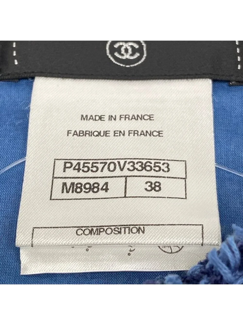 Chanel Dress 38 M Blue Tweed Zip Up Cotton
